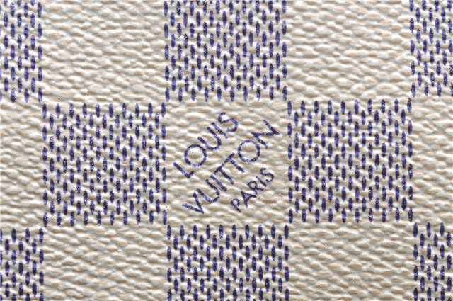 Authentic Louis Vuitton Damier Azur Neverfull MM Tote Bag N51107 LV 7776E