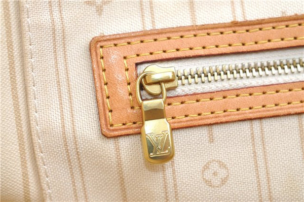 Authentic Louis Vuitton Damier Azur Neverfull MM Tote Bag N51107 LV 7776E