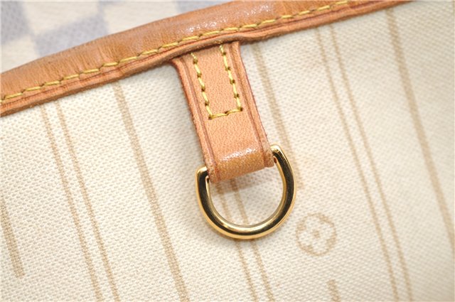 Authentic Louis Vuitton Damier Azur Neverfull MM Tote Bag N51107 LV 7776E