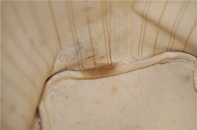 Authentic Louis Vuitton Damier Azur Neverfull MM Tote Bag N51107 LV 7776E