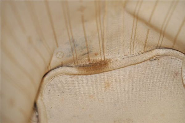 Authentic Louis Vuitton Damier Azur Neverfull MM Tote Bag N51107 LV 7776E