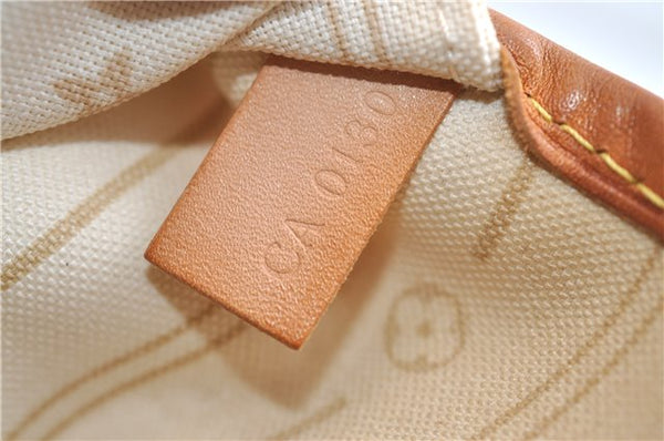 Authentic Louis Vuitton Damier Azur Neverfull MM Tote Bag N51107 LV 7776E