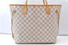 Authentic Louis Vuitton Damier Azur Neverfull MM Tote Bag N51107 LV 7779E