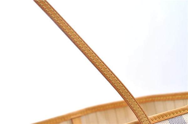 Authentic Louis Vuitton Damier Azur Neverfull MM Tote Bag N51107 LV 7779E