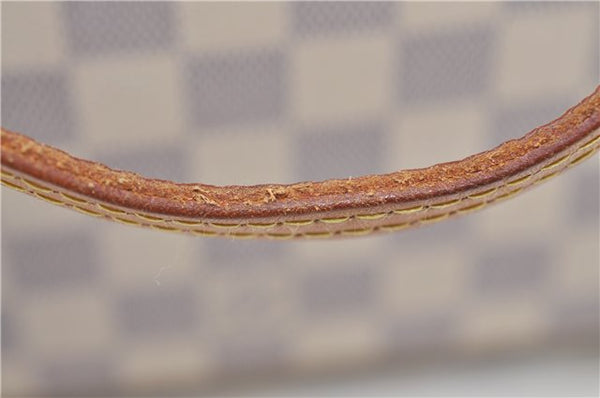 Authentic Louis Vuitton Damier Azur Neverfull MM Tote Bag N51107 LV 7779E