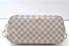 Authentic Louis Vuitton Damier Azur Neverfull MM Tote Bag N51107 LV 7779E