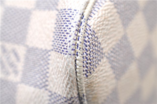 Authentic Louis Vuitton Damier Azur Neverfull MM Tote Bag N51107 LV 7779E