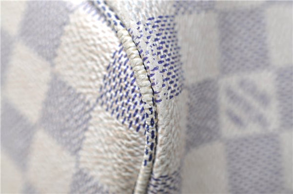 Authentic Louis Vuitton Damier Azur Neverfull MM Tote Bag N51107 LV 7779E