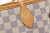 Authentic Louis Vuitton Damier Azur Neverfull MM Tote Bag N51107 LV 7779E