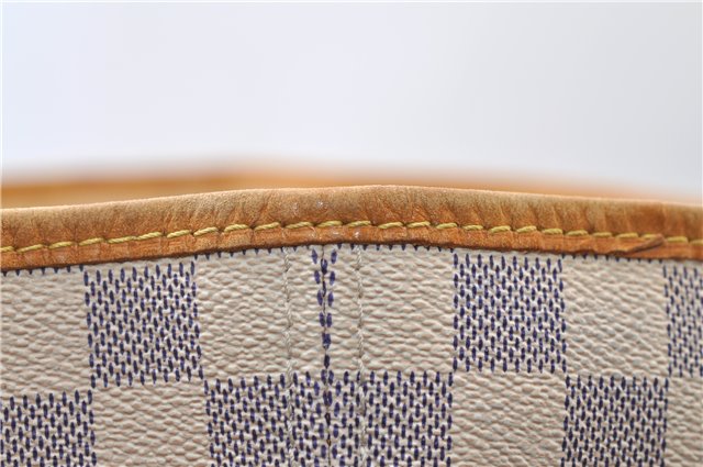 Authentic Louis Vuitton Damier Azur Neverfull MM Tote Bag N51107 LV 7779E