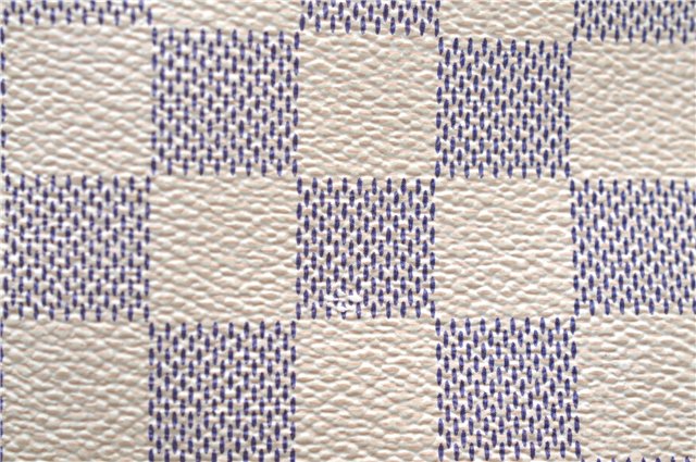 Authentic Louis Vuitton Damier Azur Neverfull MM Tote Bag N51107 LV 7779E