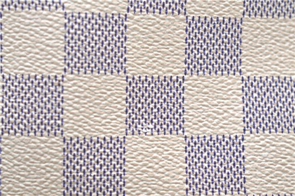 Authentic Louis Vuitton Damier Azur Neverfull MM Tote Bag N51107 LV 7779E