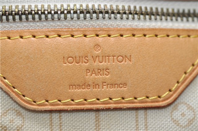 Authentic Louis Vuitton Damier Azur Neverfull MM Tote Bag N51107 LV 7779E