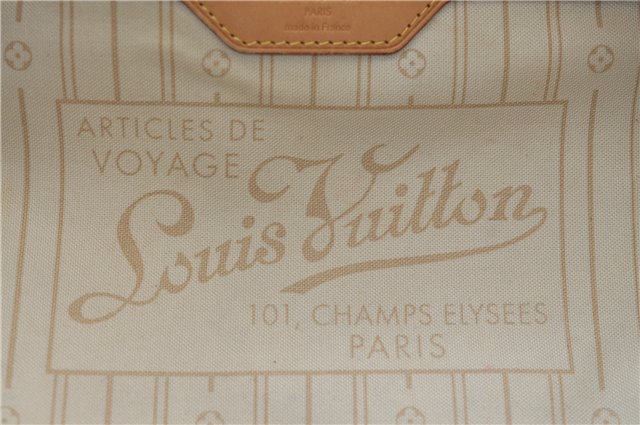 Authentic Louis Vuitton Damier Azur Neverfull MM Tote Bag N51107 LV 7779E