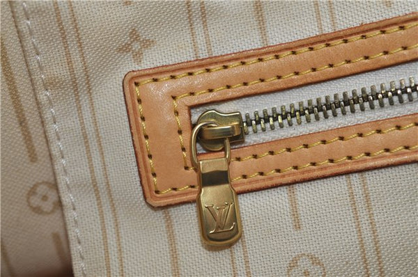 Authentic Louis Vuitton Damier Azur Neverfull MM Tote Bag N51107 LV 7779E