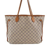 Authentic Louis Vuitton Damier Azur Neverfull MM Tote Bag N51107 LV 7966D