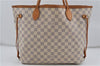 Authentic Louis Vuitton Damier Azur Neverfull MM Tote Bag N51107 LV 7966D
