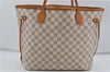 Authentic Louis Vuitton Damier Azur Neverfull MM Tote Bag N51107 LV 7966D