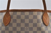 Authentic Louis Vuitton Damier Azur Neverfull MM Tote Bag N51107 LV 7966D