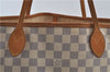 Authentic Louis Vuitton Damier Azur Neverfull MM Tote Bag N51107 LV 7966D