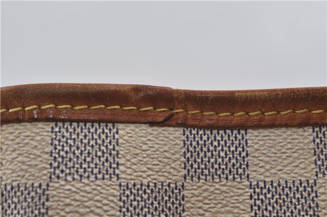 Authentic Louis Vuitton Damier Azur Neverfull MM Tote Bag N51107 LV 7966D