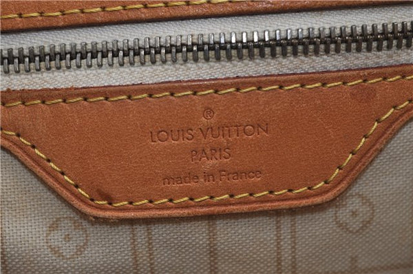 Authentic Louis Vuitton Damier Azur Neverfull MM Tote Bag N51107 LV 7966D