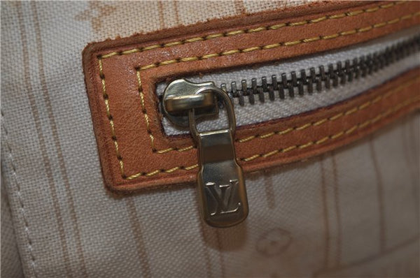 Authentic Louis Vuitton Damier Azur Neverfull MM Tote Bag N51107 LV 7966D