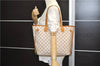 Authentic Louis Vuitton Damier Azur Neverfull MM Tote Bag N51107 LV 7966D