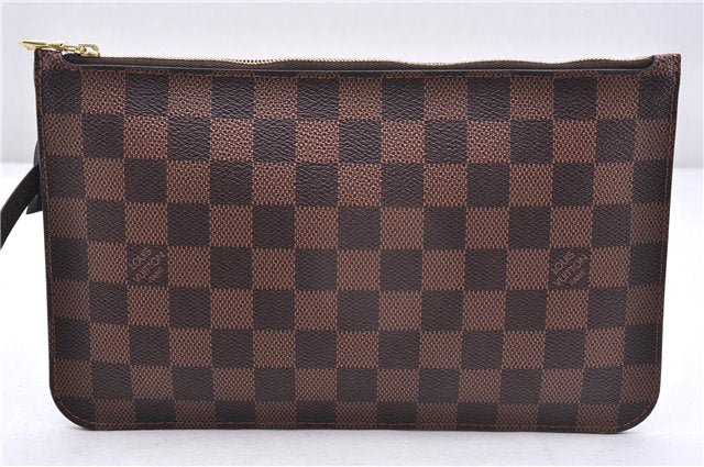 Authentic Louis Vuitton Damier Neverfull Pouch Purse Clutch Bag LV 8102E