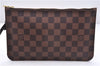 Authentic Louis Vuitton Damier Neverfull Pouch Purse Clutch Bag LV 8102E