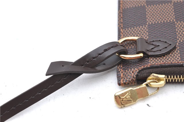 Authentic Louis Vuitton Damier Neverfull Pouch Purse Clutch Bag LV 8102E