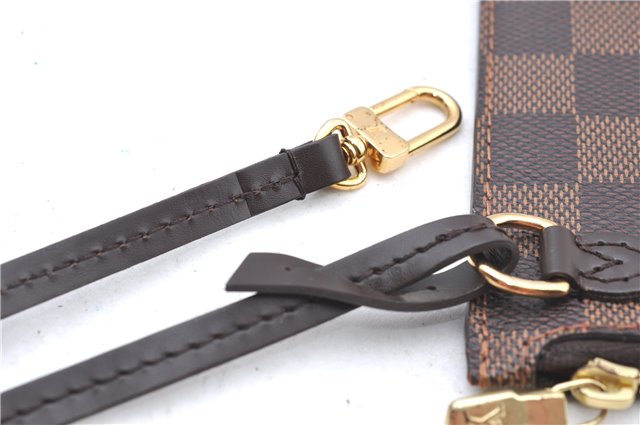 Authentic Louis Vuitton Damier Neverfull Pouch Purse Clutch Bag LV 8102E