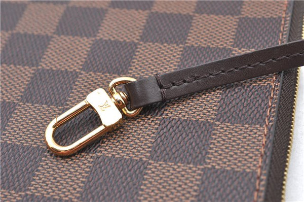 Authentic Louis Vuitton Damier Neverfull Pouch Purse Clutch Bag LV 8102E
