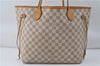 Authentic Louis Vuitton Damier Azur Neverfull MM Tote Bag N51107 LV 8135D