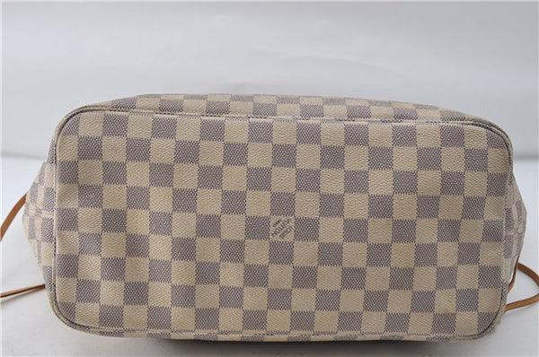 Authentic Louis Vuitton Damier Azur Neverfull MM Tote Bag N51107 LV 8135D