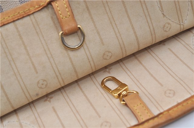 Authentic Louis Vuitton Damier Azur Neverfull MM Tote Bag N51107 LV 8135D