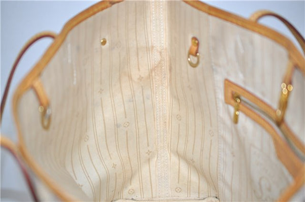 Authentic Louis Vuitton Damier Azur Neverfull MM Tote Bag N51107 LV 8135D