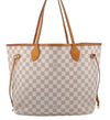 Authentic Louis Vuitton Damier Azur Neverfull MM Tote Bag N51107 LV 8466D