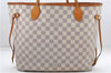 Authentic Louis Vuitton Damier Azur Neverfull MM Tote Bag N51107 LV 8466D
