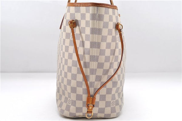 Authentic Louis Vuitton Damier Azur Neverfull MM Tote Bag N51107 LV 8466D
