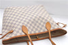 Authentic Louis Vuitton Damier Azur Neverfull MM Tote Bag N51107 LV 8466D