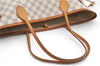 Authentic Louis Vuitton Damier Azur Neverfull MM Tote Bag N51107 LV 8466D