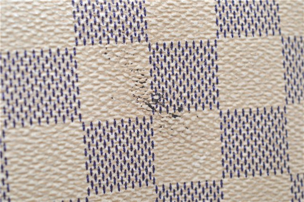 Authentic Louis Vuitton Damier Azur Neverfull MM Tote Bag N51107 LV 8466D