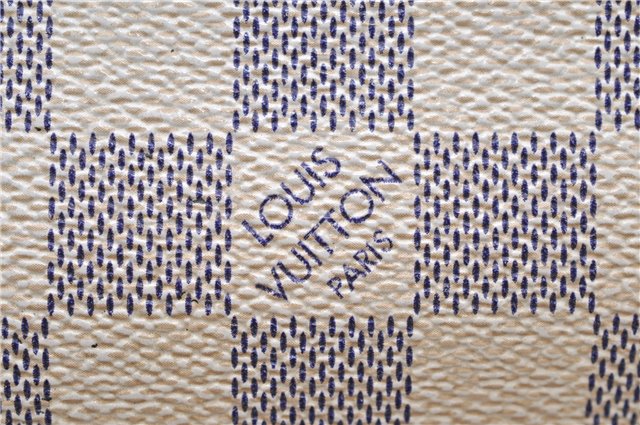 Authentic Louis Vuitton Damier Azur Neverfull MM Tote Bag N51107 LV 8466D