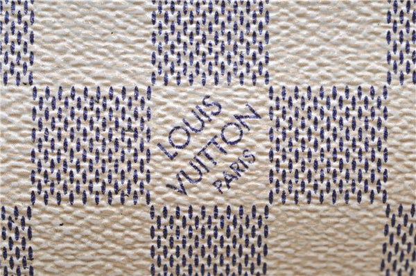 Authentic Louis Vuitton Damier Azur Neverfull MM Tote Bag N51107 LV 8466D