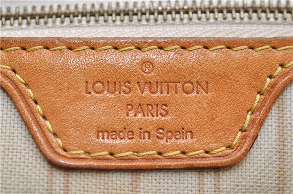 Authentic Louis Vuitton Damier Azur Neverfull MM Tote Bag N51107 LV 8466D