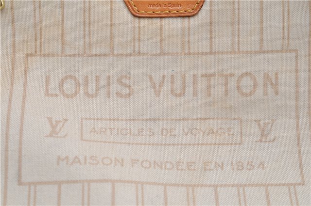 Authentic Louis Vuitton Damier Azur Neverfull MM Tote Bag N51107 LV 8466D