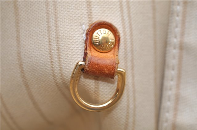 Authentic Louis Vuitton Damier Azur Neverfull MM Tote Bag N51107 LV 8466D