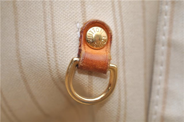 Authentic Louis Vuitton Damier Azur Neverfull MM Tote Bag N51107 LV 8466D