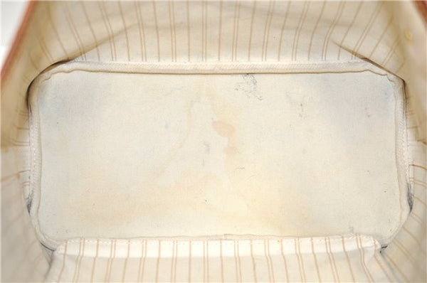 Authentic Louis Vuitton Damier Azur Neverfull MM Tote Bag N51107 LV 8466D